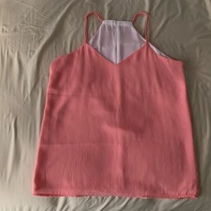New York & Company pink and white reversible tank top